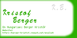 kristof berger business card