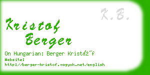 kristof berger business card